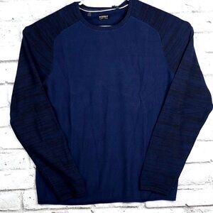 Buffalo David Bitton Wuxi Contrast Long Sleeve Sweater Blue Indigo Size Large